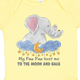 thumbnail image 4 of Inktastic My Paw Paw Loves Me to the Moon and Back Elephant Family Boys or Girls Baby Bodysuit, 4 of 5