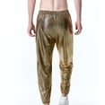 thumbnail image 5 of Lilgiuy Men CasualLace-Up Elasticated Snake Gold Print Track Pants Drawstring Trousers 2022 Fall Winter, 5 of 5