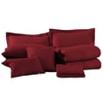 thumbnail image 3 of JML 10-piece Solid Plaid Comforter Set Burgundy Queen 10 Pieces or More, 3 of 5