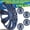 Black Lacquer & Blue Lacquer(5083-BBB), variant on 4Pcs/set 13 inch Hubcaps Wheel Cover Replacement 13" Hub Caps Universal Wheel Rim Cover ABS Material Exterior Accessories Snap On Car Truck SUV -13-Inch Silver, LACQUER
