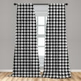 thumbnail image 5 of Ambesonne Modern Curtains, Houndstooth Inspired Design, Pair of 28"x63", Charcoal Grey and White, 5 of 5