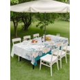thumbnail image 5 of 60x84 Inch Outdoor Tablecloth with Umbrella Hole Zipper Rectangle Turquoise Shell Rectangular Tablecloths Outside Waterproof Rustic Coastal Nautical Ocean Animals Patio Table Cover for Picnic Party, 5 of 8
