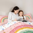 thumbnail image 5 of jejeloiu Colorful Kawaii Rainbow Twin Comforter Sets,Bohemian Exotic Style Bedding Set For Girls Reversible 2-Piece, 5 of 8