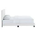 thumbnail image 4 of Pemberly Row Modern Velvet Channel Tufted Performance Full Platform Bed in White, 4 of 8