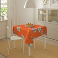 thumbnail image 4 of ZNDUO Square Waterproof Table Cloth, Washable Wrinkle Resistant Orange Flower Flowers Pattern Polyester Table Cover, 54"x54", 4 of 8