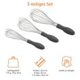 thumbnail image 4 of Juego de batidores de acero inoxidable XCF 3 piezas gris plateado 22,9 25,4 29,2 cm, 4 of 4