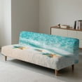 thumbnail image 2 of Jiueut Beach Starfish Pattern Armless Futon Sofa Cover, Comfortable Non Armrest Couch Cover with Elastic Band Comfortable Sofa Covers for Living Room, 2 of 7