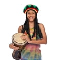 thumbnail image 4 of Accesorio de disfraz: sombrero satinior rasta con rastas negras, 4 of 7