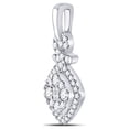 thumbnail image 2 of Diamond Princess 10kt White Gold Womens Princess Round Diamond Cluster Pendant 3/8 Cttw, 2 of 2