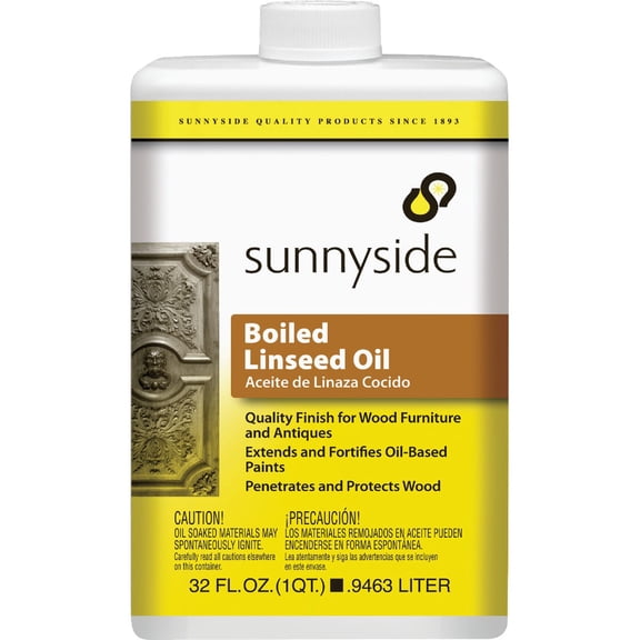 Sunnyside Boiled Linseed Oil - Glossy Finish, Liquid - 1 Quart