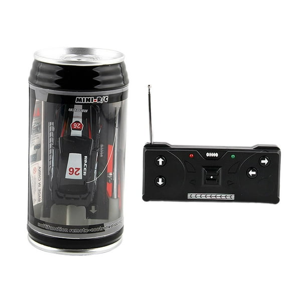 Mini coche RC Hobby Vehículo de juguete en un contenedor de lata Interior Eléctrico con luz de alta Negro