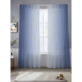 thumbnail image 2 of Navy Blue Ombre Sheer Curtains 96 Inch Length 2 Panels Set for Living Room/Bedroom, Modern Gradient Abstract Art Semi Curtain Sheers Drapes Rod Pocket Curtains Window Treatment Set 52''x96''x2, 2 of 7