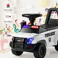 thumbnail image 6 of OLAKIDS Ride On Push Police Car, Toddler Foot-to-Floor Sliding Toy with Siren, Steering Wheel, Megaphone, Horn, Headlights, Under Seat Storage, Kids Racer Walking Gift for Boys Girls 3+ (White), 6 of 6