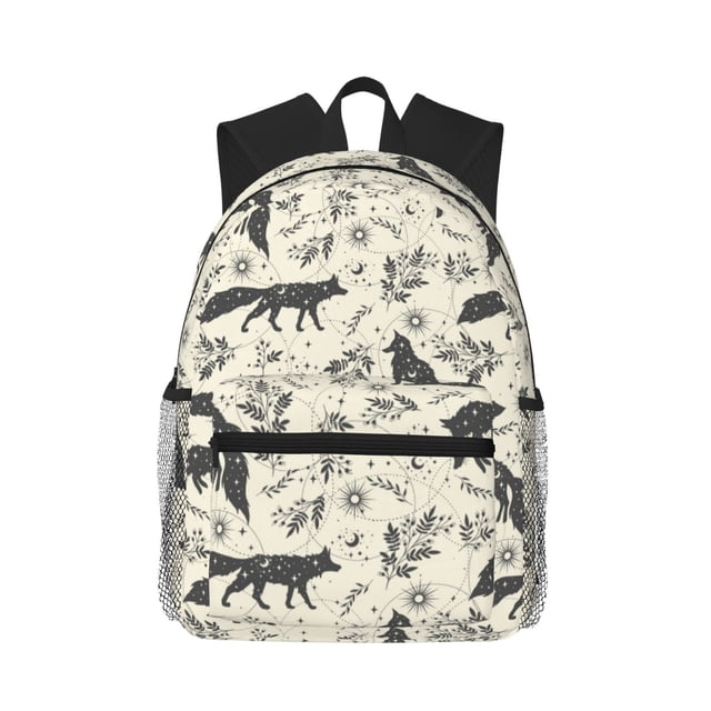 Fotbe Vintage Moon Fox Mochila Ligera Casual para Laptop para Hombres y Mujeres, Mochila Impermeable de Uso Diario, Mochila para Universidad