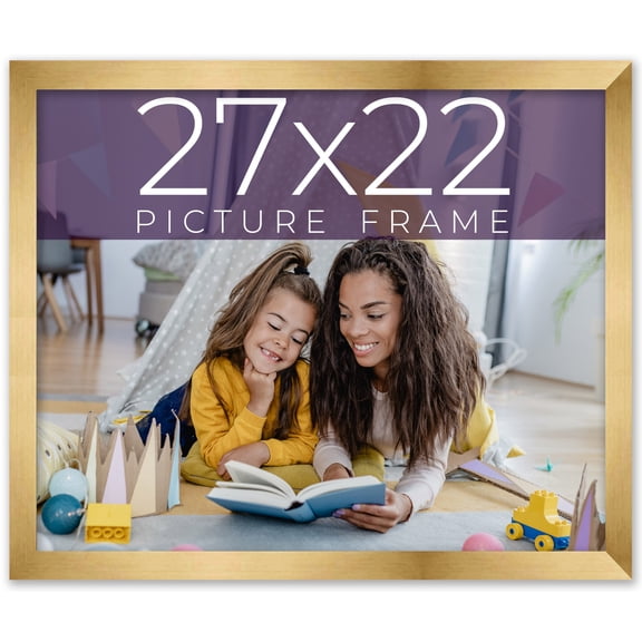 27x22 Frame Gold Bronze Solid Wood Picture Frame Width 0.75 Inches | Interior Frame Depth 0.5
