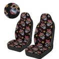 thumbnail image 3 of Uorisanigo Car Front Seat Cover Bow Sugar Skull High Back Bucket Seat Covers 2 Pack Soft Plush Automotive Seats Covers for Cars, Trucks Van SUV, Not Airbag Compatible, 3 of 7