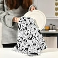 thumbnail image 6 of Kitchen Towels Black White Doodle Dogs Pattern Cleaning Towel Absorbent Hand Towels Tea Towels for Home Restaurant Dish Clean 28" x 18", 4PCS, 6 of 7