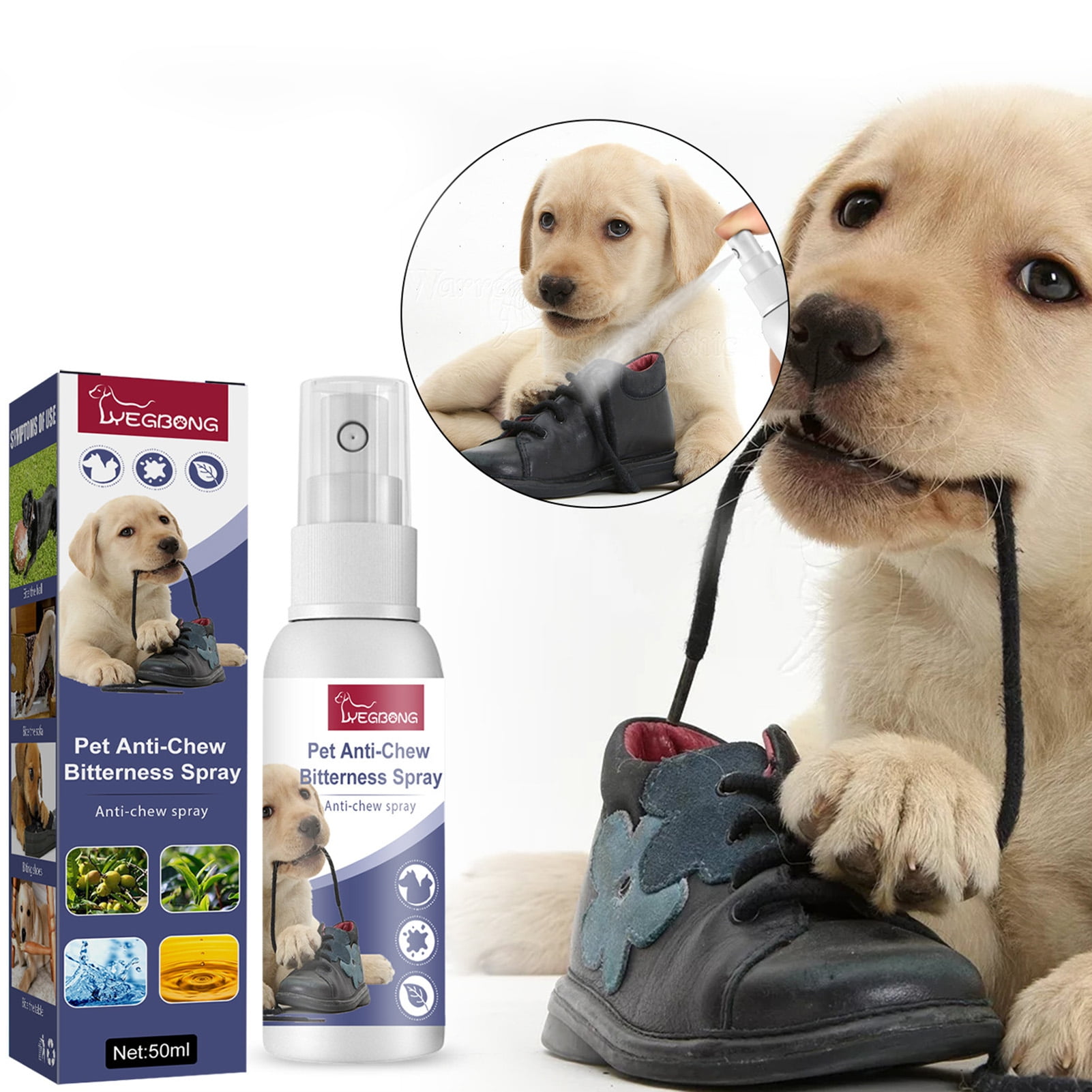 3Pack No Chew Spray for Dogs, Bitter Apple Spray for Dogs to Stop Chewing All Natural and Non