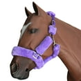 thumbnail image 2 of Small Hilason Comfort Fleece Nylon Horse Halter Purple, 2 of 5