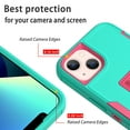 thumbnail image 4 of Xhy iPhone 13 Mini Case with Stand, 2x Privacy Screen Protector + 1x Camera Lens Protector, Military Grade Case with Magnetic Car Mount, 5.4 inch Cover for Men Women, Green & Rose red, 4 of 6