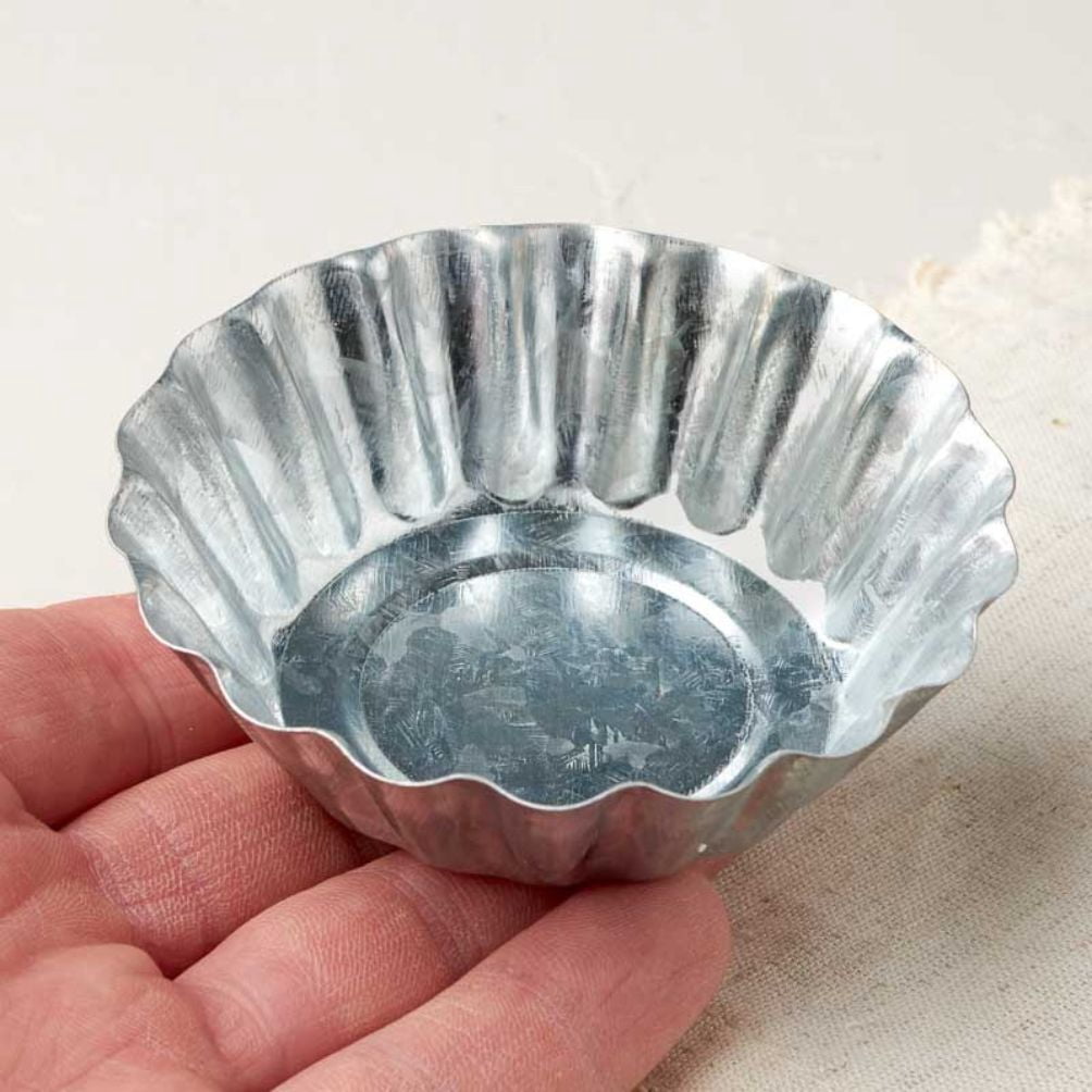 12pc Galvanized Primitive Tart Candle Mold Set - for Rustic Decor - Factory Direct Craft