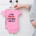 thumbnail image 5 of You Break It My Uncle Can Fix It Romper Boys or Girls Infant Baby Brisco Brands 18M, 5 of 6