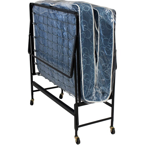 Hollywood Bed Frame Rollaway Spring, Foldable Twin Bed With Mattress