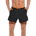 thumbnail image 3 of LRD Men's Workout Shorts with Compression Liner 5 Inch Inseam Black / Orange Tiger S, 3 of 6