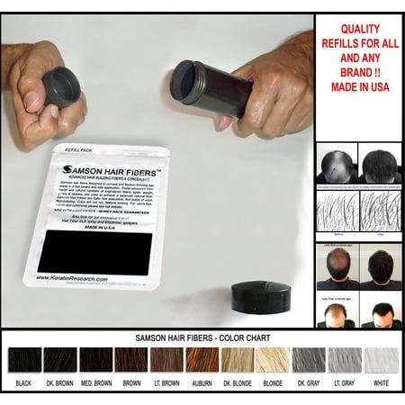 AUBURN 25gr Samson Best Hair Loss Concealer Building Fibers Refill Kit With 25 grams