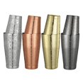 thumbnail image 4 of Ensemble de 2 Pcs Boston Cocktail Shaker avec Motif Gravé - 800ml & 500ml Noir Hawaïen, 4 of 6