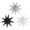 thumbnail image 1 of Colgante de estrella de papel estrella de nueve puntas 3PS-30cm negro, blanco, gris estrella de nueve puntas cada uno, 1 of 4