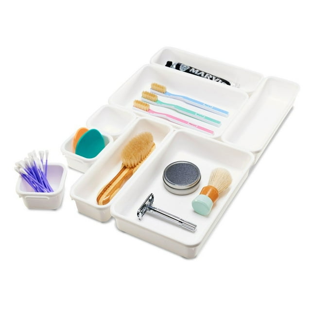 OnDisplay Système d'Organisation de Tiroirs Emboîtables 8 Pcs - Blanc