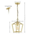 thumbnail image 3 of JONATHAN Y Pagoda 8" 1-Light Classic Traditional Metal Cage Lantern LED Pendant, Gold Painting, 3 of 13