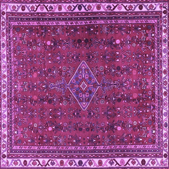 Ahgly Company Indoor Square Persian Purple Traditional Area Rugs, 3' Square
