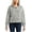 Grey Heather, variant on Just Blanks Ladies Cozy Fleece Hoodie Three-Panel Hood Open Cuffs And Hem, Grey Heather, 4XL