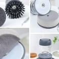 thumbnail image 6 of Dish Washing Brush With Soap Dispenser Palm Liquid Refill Scrubber Tool, 6 of 10
