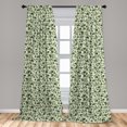 thumbnail image 4 of Ambesonne Olive Green Curtains, Botanical Hand-Drawn, Pair of 28"x84", Pale Camel and Dark Sepia, 4 of 4