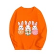 thumbnail image 2 of Lilgiuy Easter Bunny Shirt for Toddler Girls Boys Eggs Cute Rabbit Long Sleeve Round Neck Pullover Lightweight T-Shirts Kids Spring Tees for Egg Hunts and Easter Festivitie (Orange,9-10 Years), 2 of 5