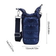 thumbnail image 3 of Insulated Down Bottle Sleeve, Multi-Functional Protective Carrier With Adjustable Strap and Zipper Pocket, for Outdoor Hiking and Commuting, Dark Blue, 3 of 6