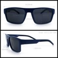thumbnail image 3 of SA106 Mens Polarized Flat Top Square Sunglasses Matte Finish Rectangular UV400 Anti Glare Driving Matte Navy Frame - Black Lens, 3 of 6