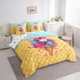 thumbnail image 2 of Castle Fairy Baseball Print Full Size Bedding Sets 7 Pieces, Ice Cream Cone Pattern Full Size Bed in a Bag, Pink Blue Yellow, 2 of 7