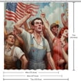 thumbnail image 6 of Labour Day Waterproof Printed Bathroom Curtain Set with Hooks - Stylish Bathroom Decoration, 6 of 6