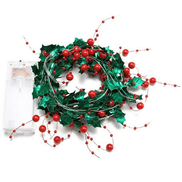 120inch 30LEDs Christmas Pearl Garland Pine Cone Wreath Led String Lights Home Decor