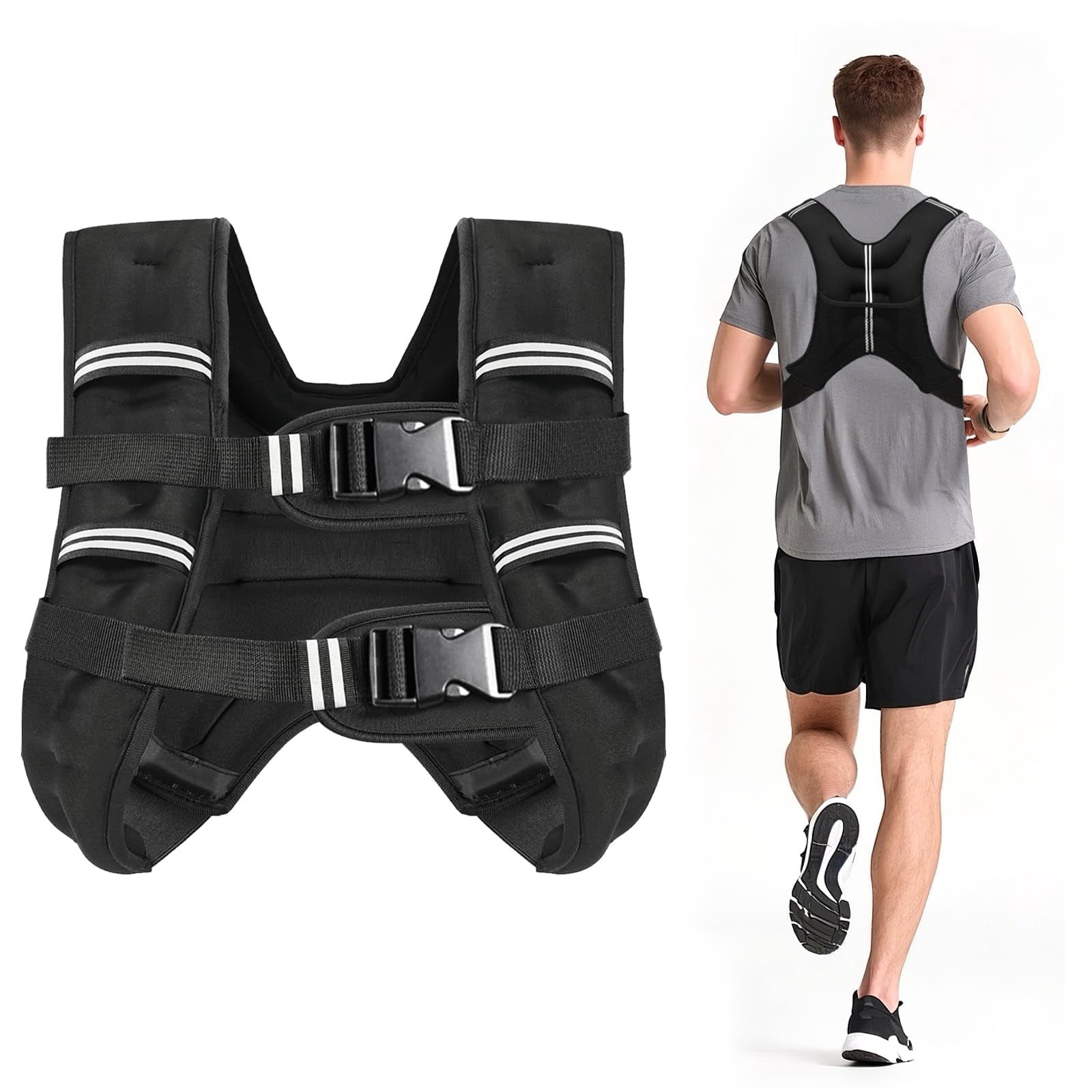 Weighted Vest Black 30lb Workout Strength Running Fitness