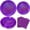 Purple, variant on 75 Pcs Light Blue Iridescent Tableware Set. With holographic dot plates and napkins, great for baby showers and parties.
