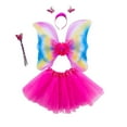 thumbnail image 4 of Conjunto de disfraz de hada para niñas, 4 piezas, ala de mariposa, disfraces de Halloween para niños Yinane  Ala del ángel, 4 of 8