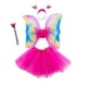 thumbnail image 4 of Conjunto de 4 piezas de disfraz de hada para niñas, varitas para vestir, aro para el pelo, falda tutú encantadora para niñas Rosa roja, 4 of 9