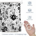thumbnail image 4 of Vintage Flower Shower Curtain for Bathroom, Black Gray Flower Leaf Abstract Art Waterproof Cloth Fabric Bathroom Accessories Set with 12 Rust Proof Plastic Hooks, 66"x72", 4 of 9