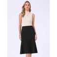 thumbnail image 4 of DARING DIVA Women's Elastic Summer Work A Line Flowy Trendy Skirt X-Small Black, 4 of 6