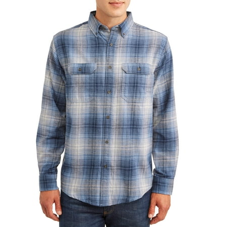 George Men's and Big Men's Long Sleeve Super Soft Flannel Shirt, up to size (Best Fitting Flannel Shirts)